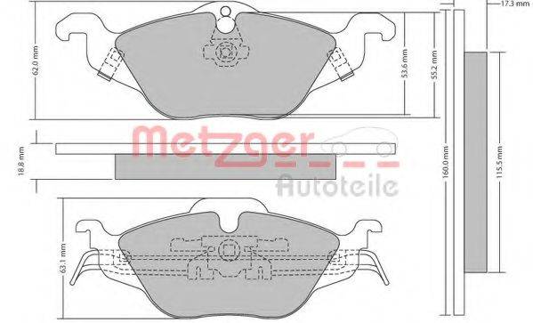 METZGER 1170063 Комплект гальмівних колодок, дискове гальмо