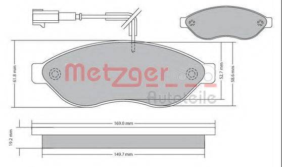 METZGER 1170348 Комплект гальмівних колодок, дискове гальмо
