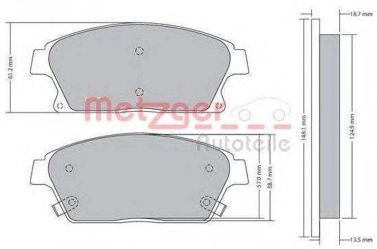 METZGER 1170292 Комплект гальмівних колодок, дискове гальмо