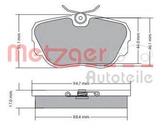 METZGER 1170316 Комплект гальмівних колодок, дискове гальмо