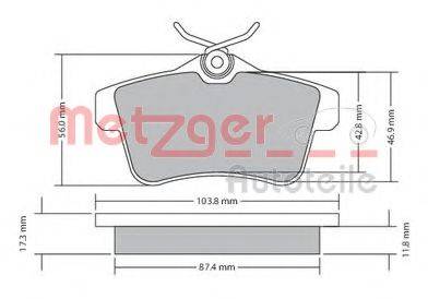 METZGER 24922 Комплект гальмівних колодок, дискове гальмо