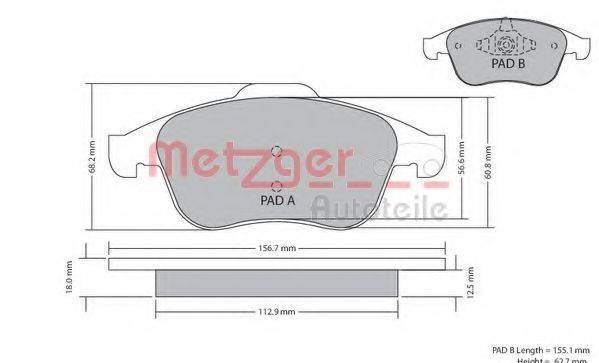 METZGER 24710 Комплект гальмівних колодок, дискове гальмо