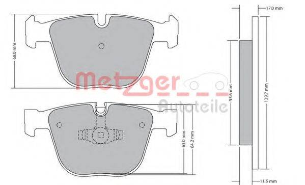 METZGER 1170421 Комплект гальмівних колодок, дискове гальмо
