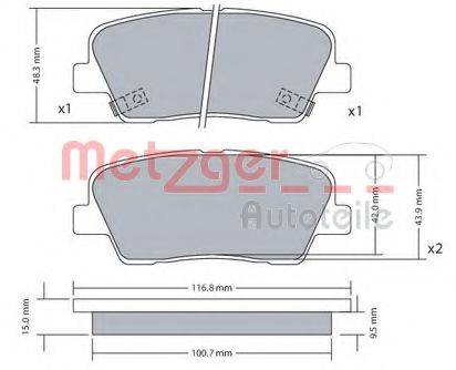 METZGER 127402 Комплект гальмівних колодок, дискове гальмо