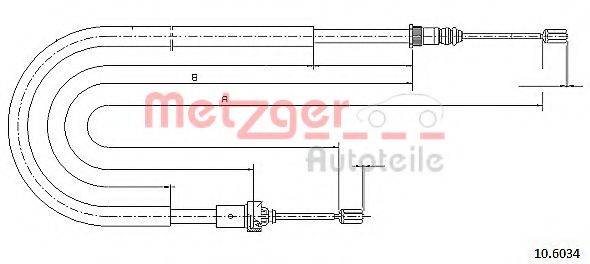 METZGER 106034 Трос, стоянкова гальмівна система