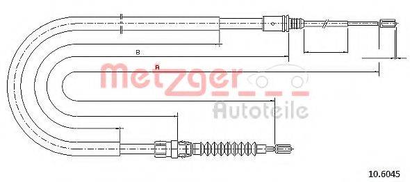 METZGER 106045 Трос, стоянкова гальмівна система
