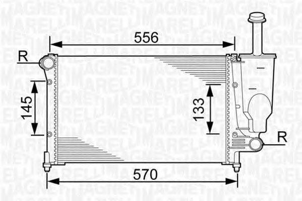 MAGNETI MARELLI 350213381000 Радіатор, охолодження двигуна